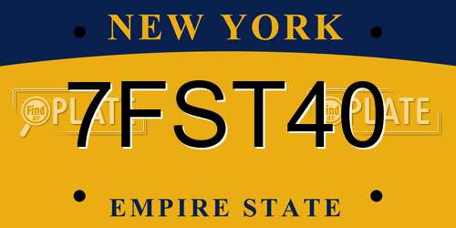 7FST40 New York License Plate