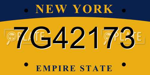 7G42173 New York License Plate