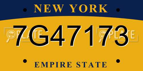 7G47173 New York License Plate