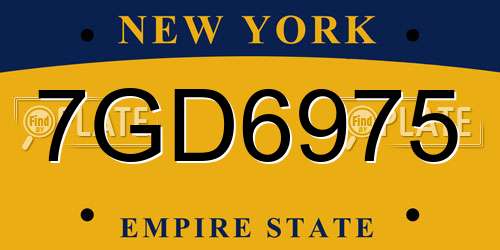 7GD6975 New York License Plate