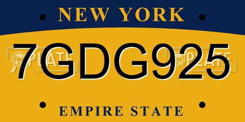 7GDG925 New York License Plate