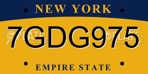 7GDG975 New York License Plate