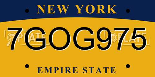 7GOG975 New York License Plate