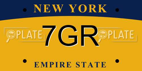 7GR New York License Plate