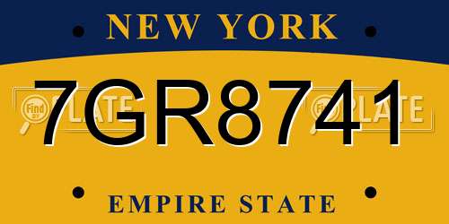 7GR8741 New York License Plate
