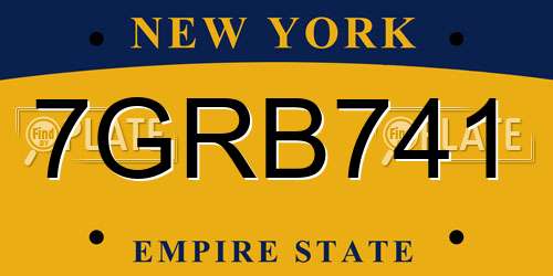 7GRB741 New York License Plate