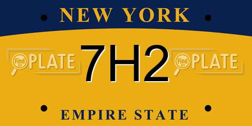 7H2 New York License Plate