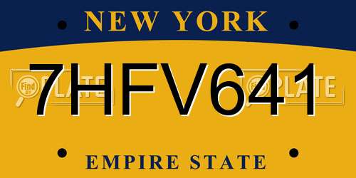 7HFV641 New York License Plate