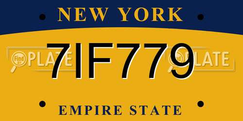 7IF779 New York License Plate