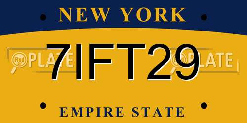 7IFT29 New York License Plate
