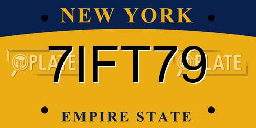 7IFT79 New York License Plate