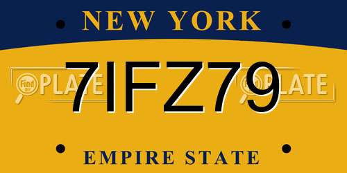 7IFZ79 New York License Plate