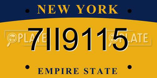 7II9115 New York License Plate