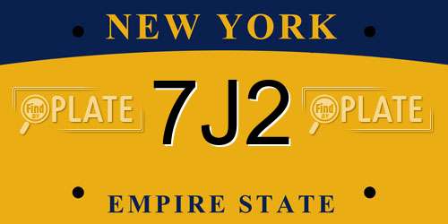 7J2 New York License Plate