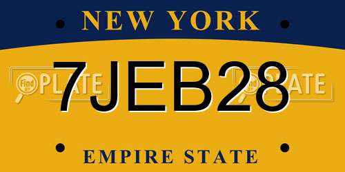 7JEB28 New York License Plate