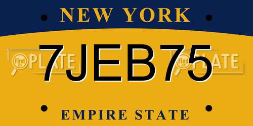 7JEB75 New York License Plate
