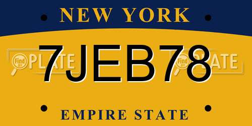 7JEB78 New York License Plate