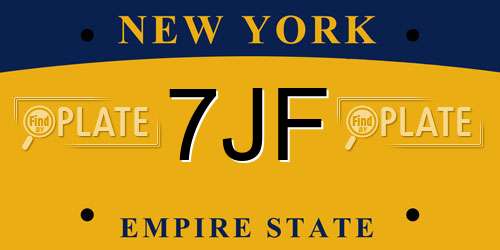 7JF New York License Plate