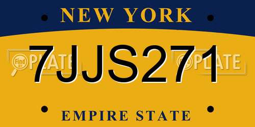7JJS271 New York License Plate