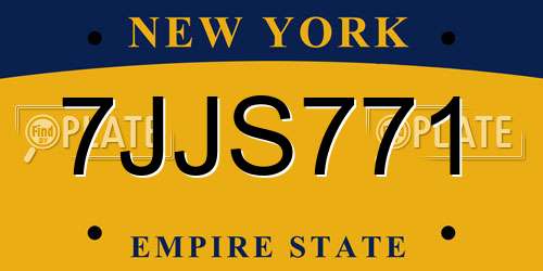 7JJS771 New York License Plate