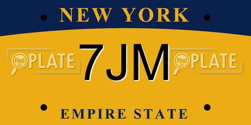 7JM New York License Plate