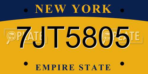 7JT5805 New York License Plate
