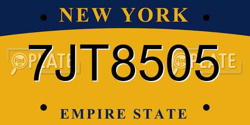 7JT8505 New York License Plate