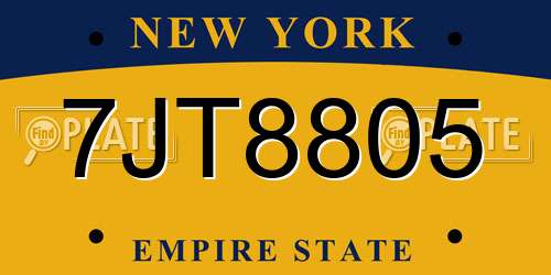 7JT8805 New York License Plate