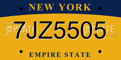7JZ5505 New York License Plate