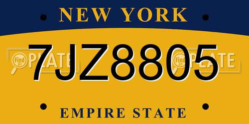 7JZ8805 New York License Plate