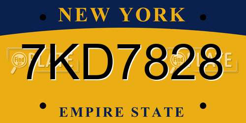7KD7828 New York License Plate