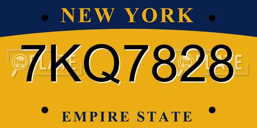 7KQ7828 New York License Plate