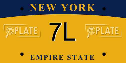 7L New York License Plate
