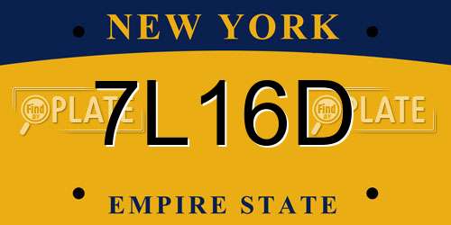 7L16D New York License Plate