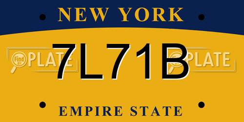 7L71B New York License Plate