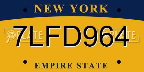 7LFD964 New York License Plate