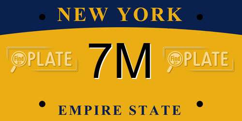 7M New York License Plate