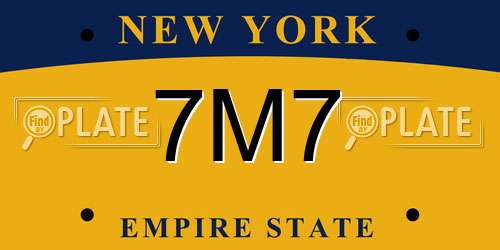 7M7 New York License Plate