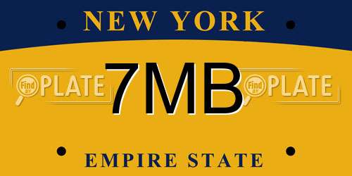 7MB New York License Plate