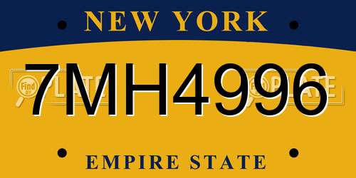7MH4996 New York License Plate