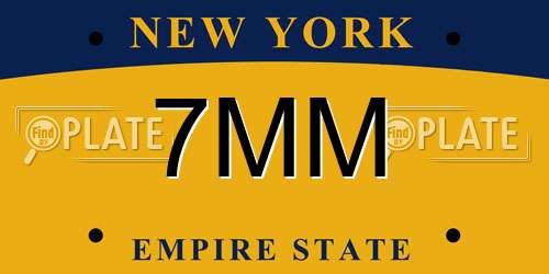 7MM New York License Plate