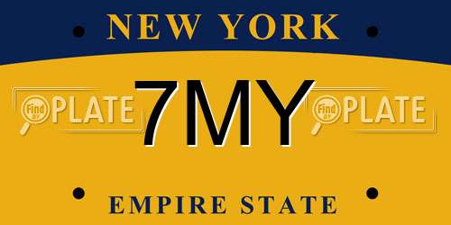 7MY New York License Plate