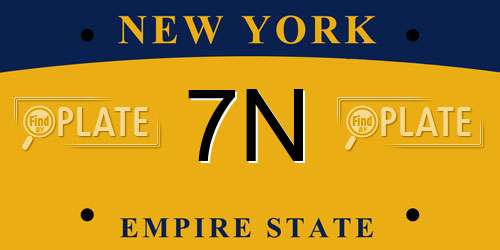 7N New York License Plate