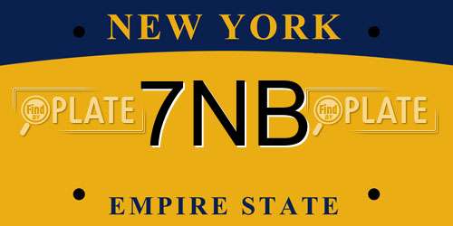 7NB New York License Plate