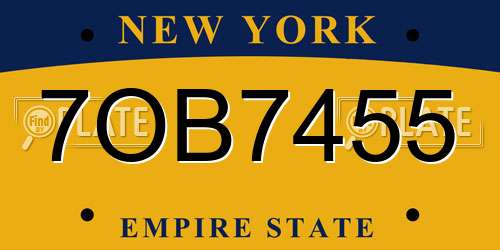 7OB7455 New York License Plate