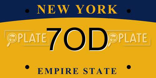 7OD New York License Plate