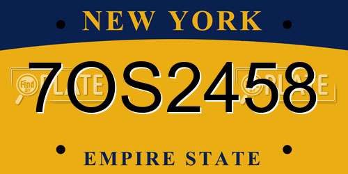 7OS2458 New York License Plate