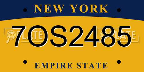 7OS2485 New York License Plate
