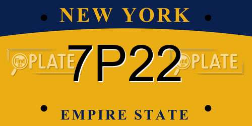 7P22 New York License Plate