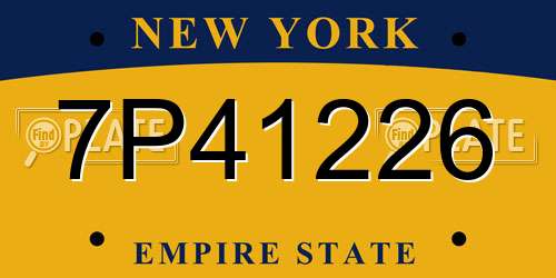 7P41226 New York License Plate